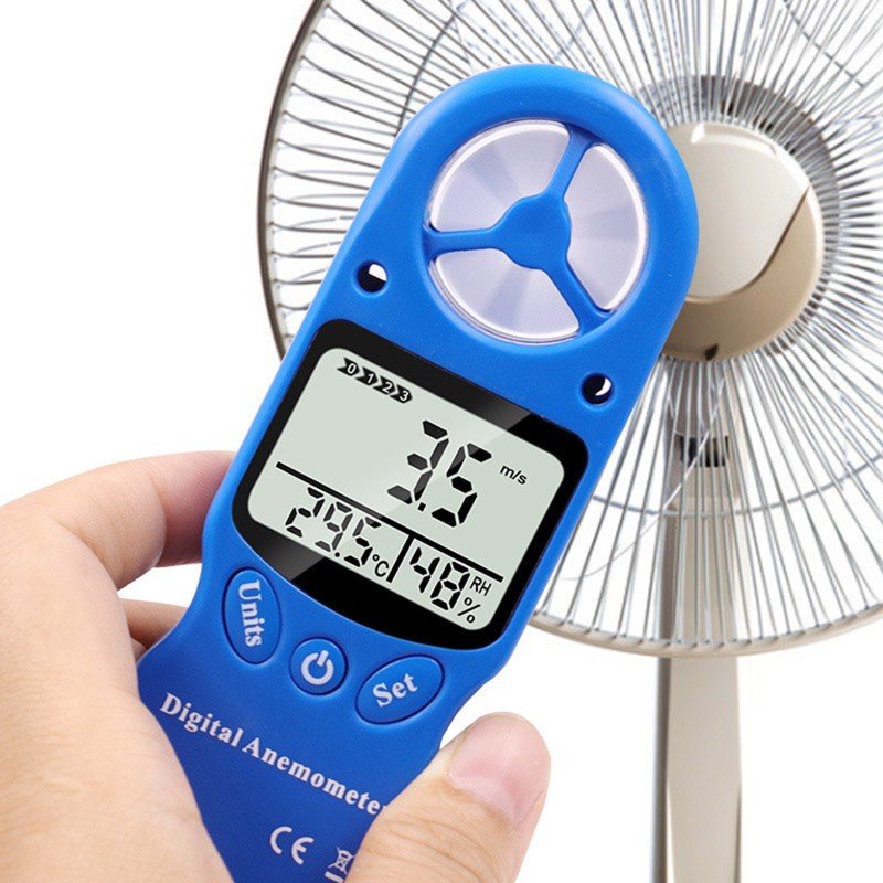 WER Handheld LCD Display Digital Anemometer Wind Speed Meter Hygrometer Thermometer Air Flow Velocity Gauge Temperature Test