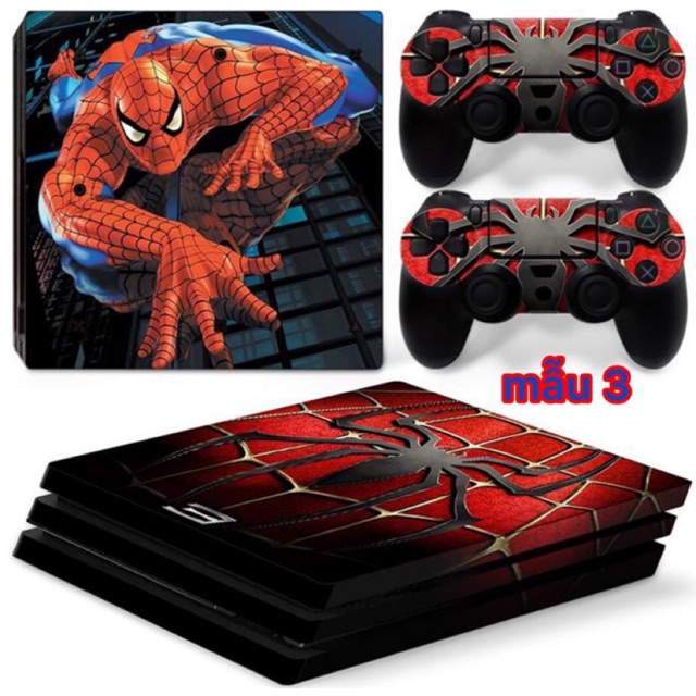 tấm dán lụa ps4 slim spider man người nhện 5 mẫu fullbody tuyệt đẹp