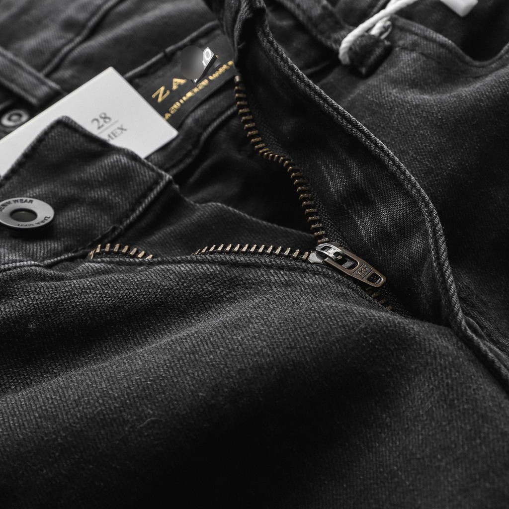 Quần jean nam màu xám đậm xước nhẹ Za.Ra cao cấp co giãn bốn chiều dày dặn chuẩn hàng hiệu | BigBuy360 - bigbuy360.vn