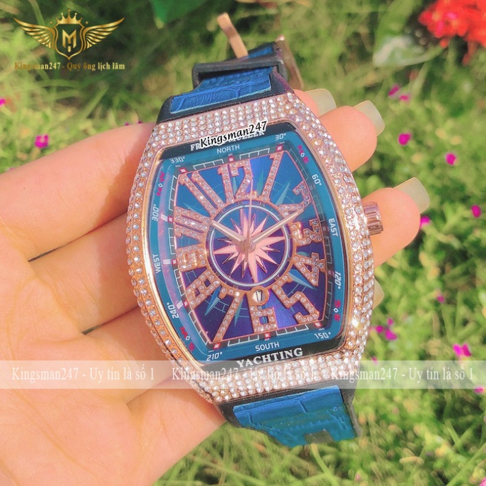 Đồng hồ nam chính hãng FM 8155 đính đá đẹp cao cấp, dây cao su bọc da, thời trang sang trọng, đẳng cấp [Tặng thêm pin] | BigBuy360 - bigbuy360.vn