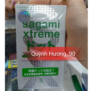 Bao cao su gân,gái,siêu mỏng sagami xtreme type e white box 10chiếc