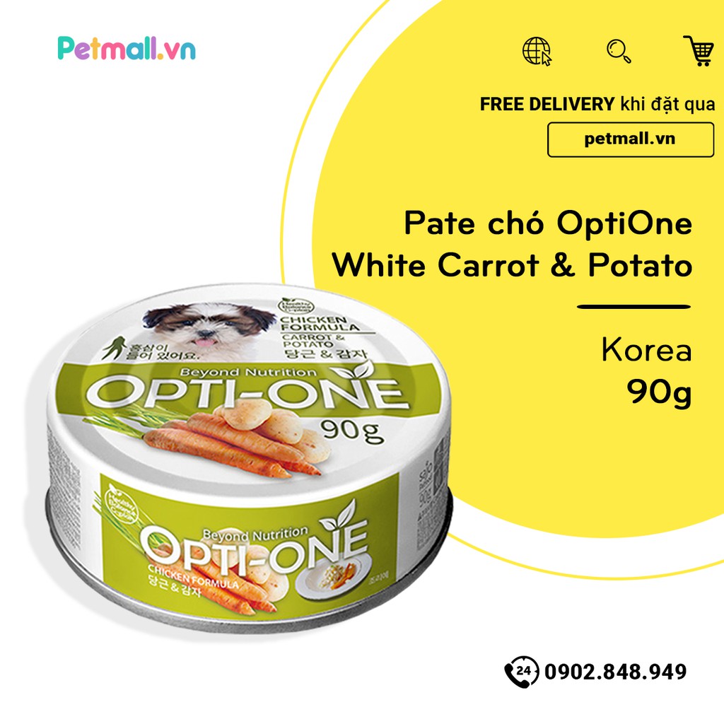 Pate chó OptiOne White Carrot & Potato 90g - Korea