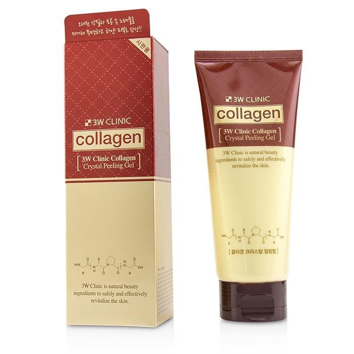 Tẩy tế bào da làm sạch sâu chiết xuất từ Collagen 3W CLINIC COLLAGEN CRYSTAL PEELING GEL 180ml - Hàn Quốc Chính Hãng