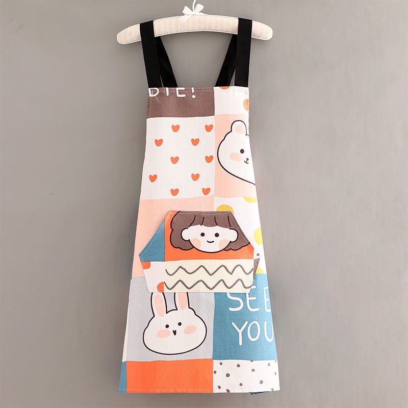 Tạp Dề Bằng Vải Canvas Thoáng Khí Chống Nước Chống Mòn Thời Trang Hàn Quốc