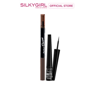 Combo 2 sản phẩm Silky Girl Chì Kẻ Mày Perfect Brown và Kẻ Mắt Perfect Matte 2,5 ml
