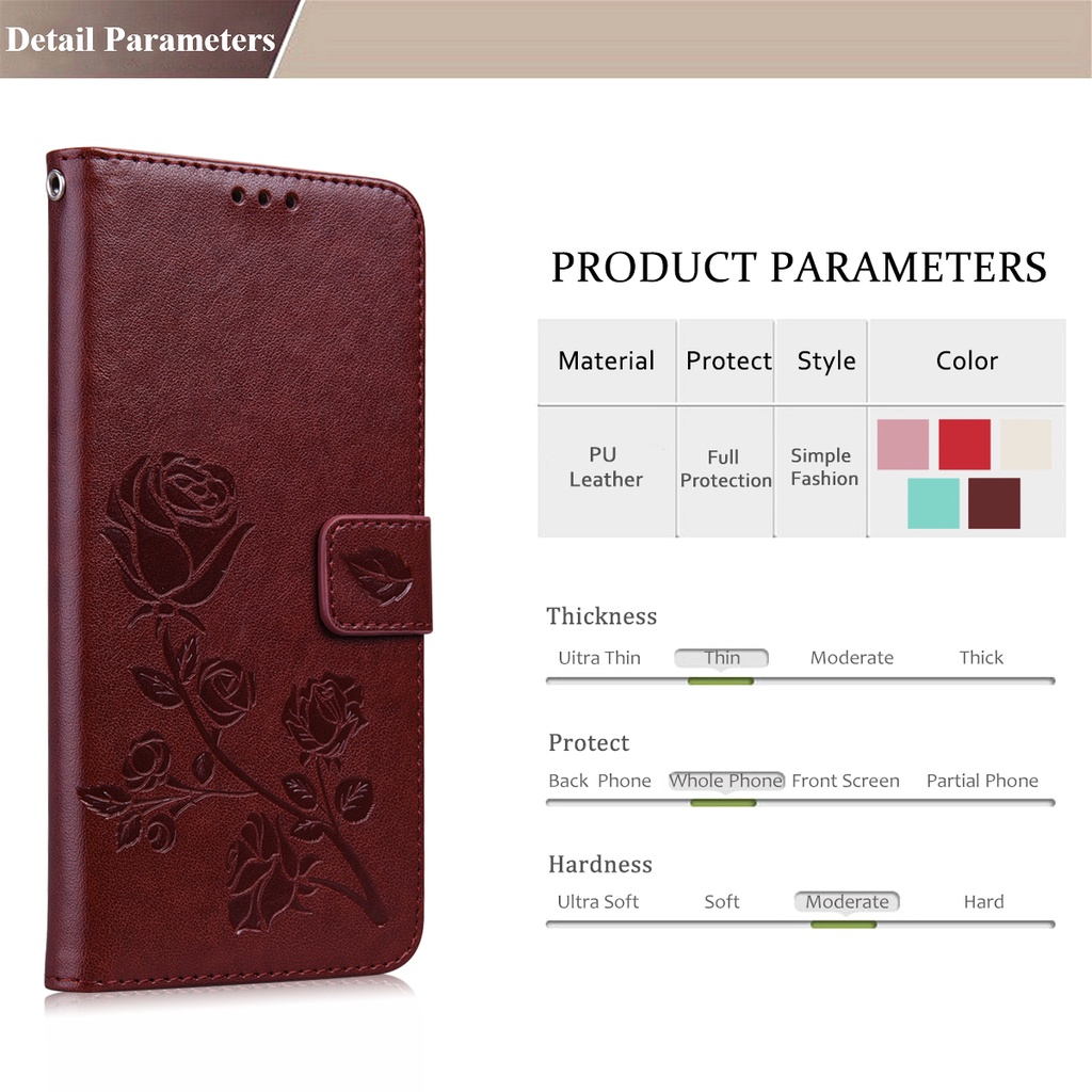 Bao Da Điện Thoại Kiểu Ví Gập Nam Châm In Hình Hoa Hồng Cho samsung galaxy a05s a54 a34 a24 a14 a33 a53 a23 a13 Vỏ