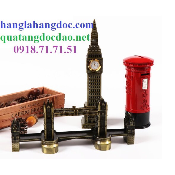 Thùng thư đỏ biểu tượng của London (18cm), trang trí decor vintage độc đáo