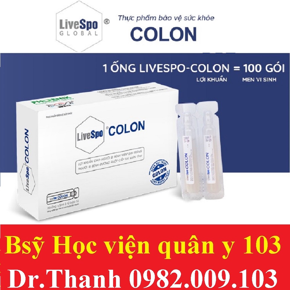 Livespo Colon bào tử lợi khuẩn thế hệ mới-Hộp 20 ống 10ml
