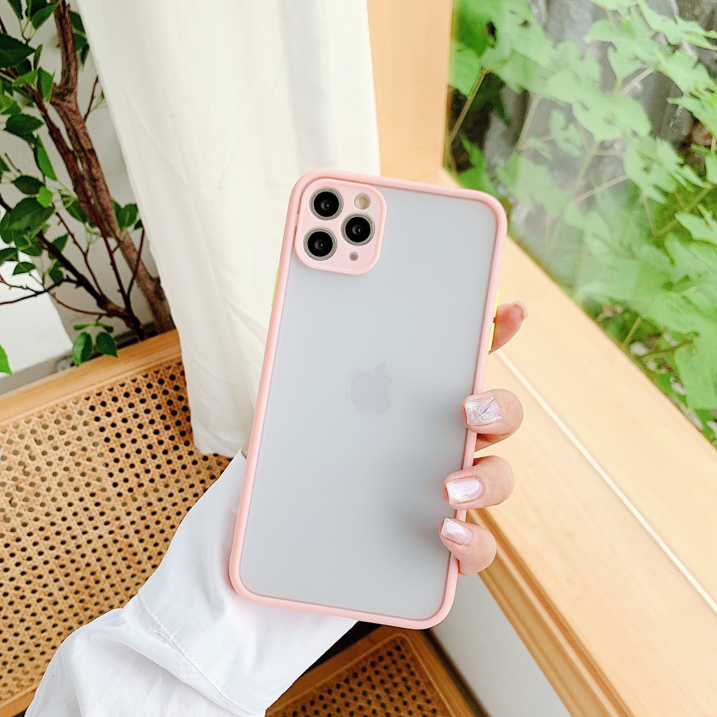 Ốp lưng iphone Nhám Mờ Viền Màu bảo vệ camera 6/6s/7/8/6plus/7plus/8plus/x/xs/xsmax/11/11pro/11promax/12/12pro/12promax