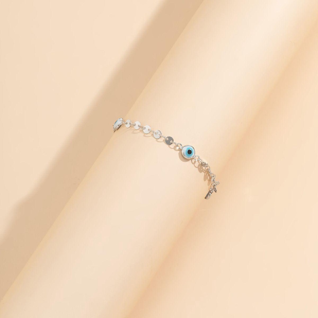 Vòng cổ Đeo Hông Hình Mắt Quỷ Đính Kim Sa Màu Xanh Dương Thời Trang Cho Bạn Thân Khi Đi Biển