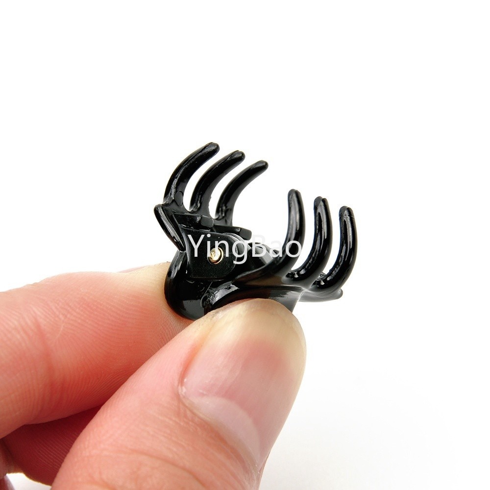 Bộ 10 Kẹp Tóc 6 Móng Vuốt Nhựa Màu Đen Cho Bé