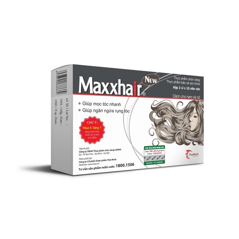 Maxxhair - Viên uống hỗ trợ mọc tóc, giúp tóc chắc khoẻ và giảm nguy cơ rụng tóc