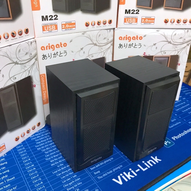 Loa Máy Tính ,Loa Vi Tính Vỏ Gỗ Để Bàn M22 ARIGATO Siêu Bền Âm Thanh Sống Động