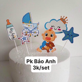 Set giấy em bé bình sữa trang trí bánh kem