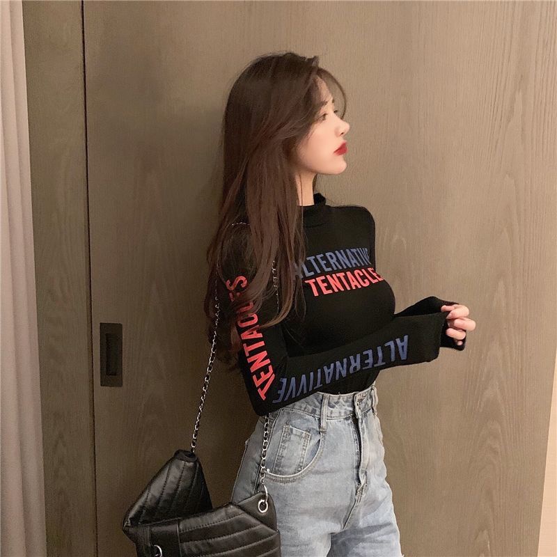 Áo thun COZOK tay dài dáng ôm thời trang Hàn Quốc cho nữ