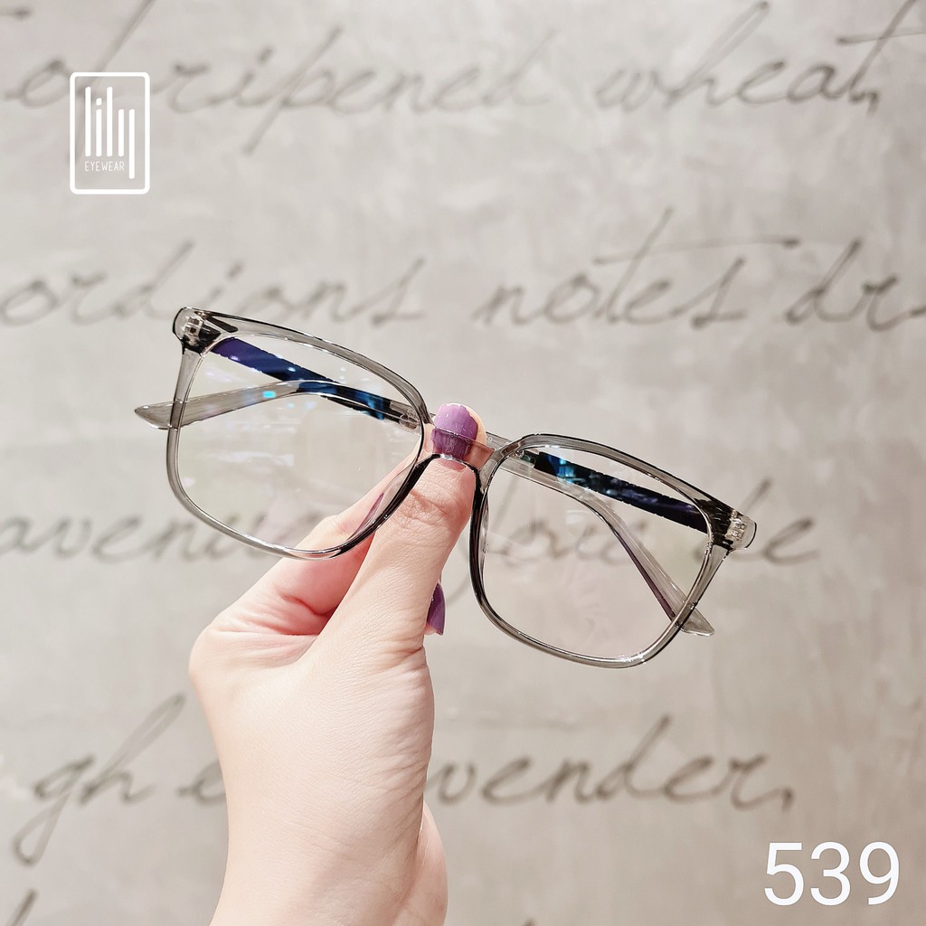 Gọng kính cận nam nữ Lilyeyewear mắt vuông chất liệu nhựa càng kim loại cứng cáp 539 | BigBuy360 - bigbuy360.vn