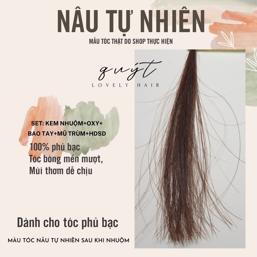 [ Q.8] thuốc nhuộm tóc NÂU TỰ NHIÊN-PHỦ BẠC- SIÊU MỀN MƯỢT