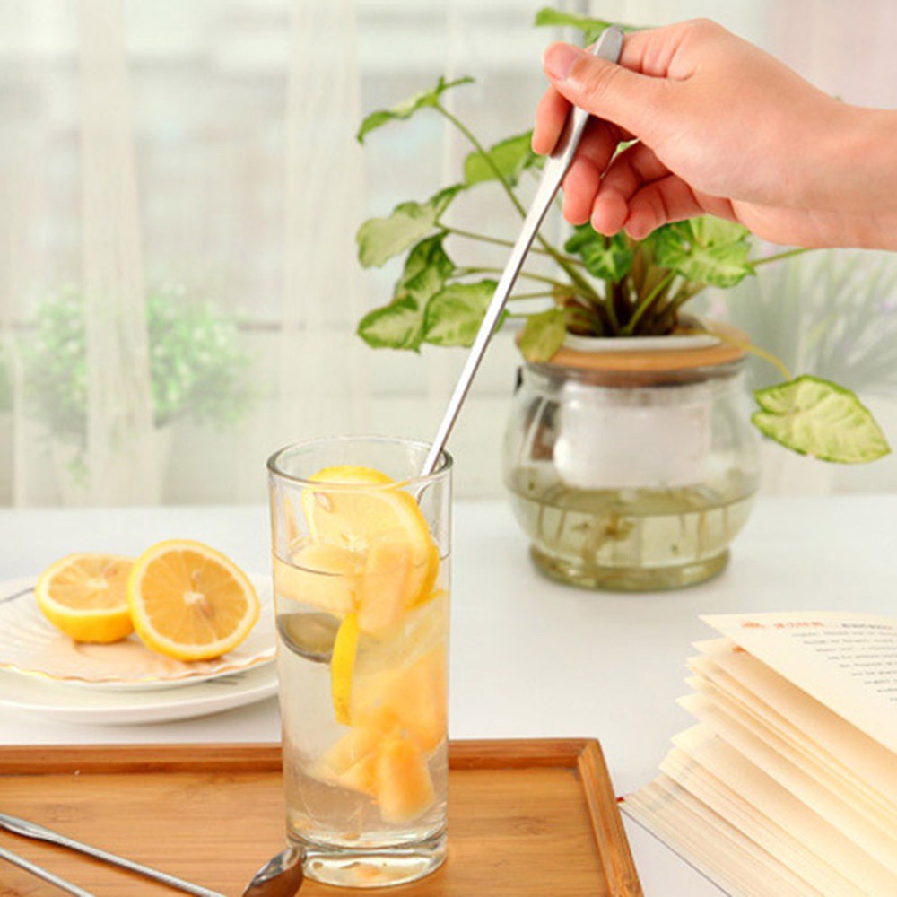 Muỗng Cà Phê Bằng Thép Không Gỉ Cán Dài Nhiều Màu Sắc