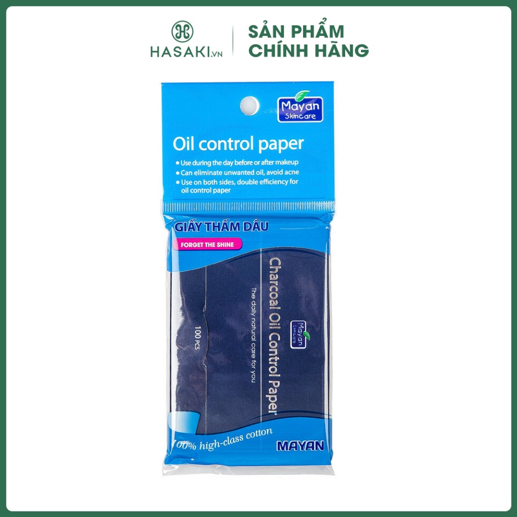 Giấy Thấm Dầu Mayan 100 Tờ/Gói Hasaki Sản phẩm chính hãng