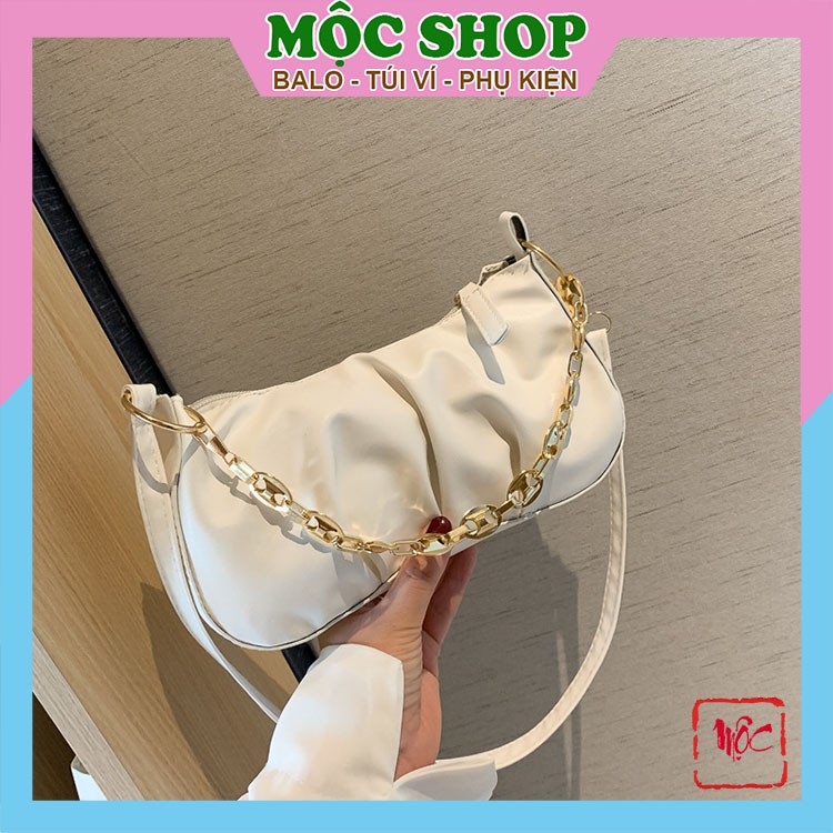 [Mã FAMAYWA2 giảm 10K đơn từ 50K] Túi xách nữ sang trọng da cao cấp, túi kẹp nách phối xích trẻ trung, 2 dây đeo - TN807