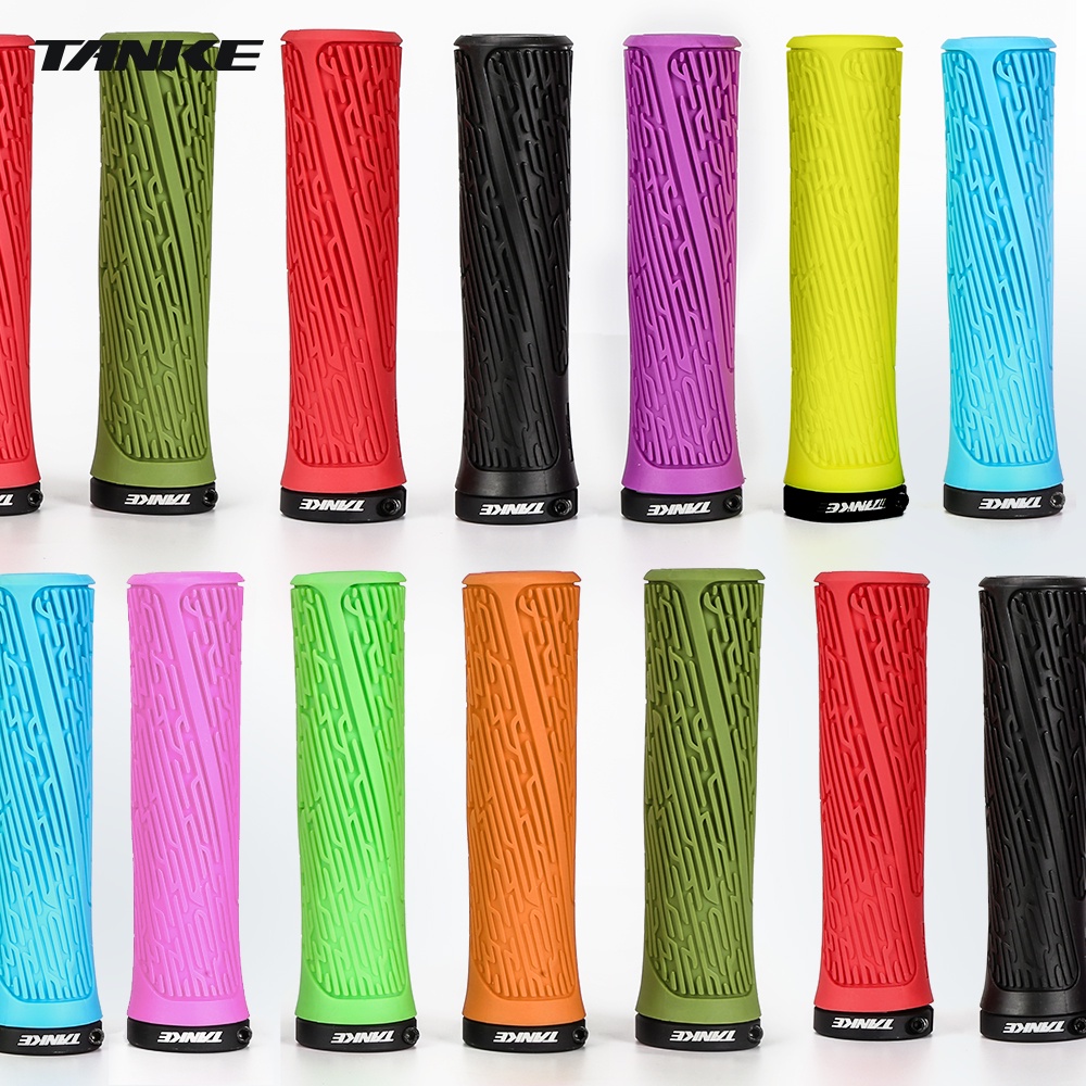 TANKE Cặp vỏ bọc tay cầm xe đạp leo núi bằng silicon chống trượt màu trơn 22.2mm