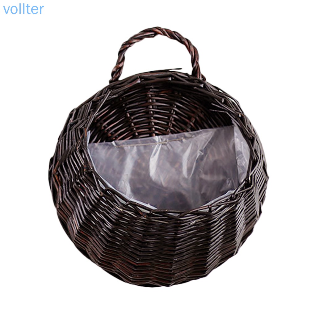 Giỏ rơm sợi mây cắm hoa trang trí vườn/nội thất