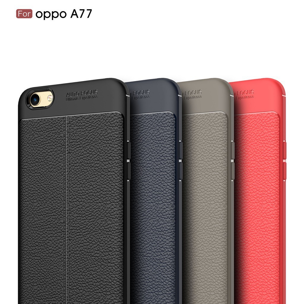 OPPO A77 Luxury Slim Leather Soft Silicone Case
