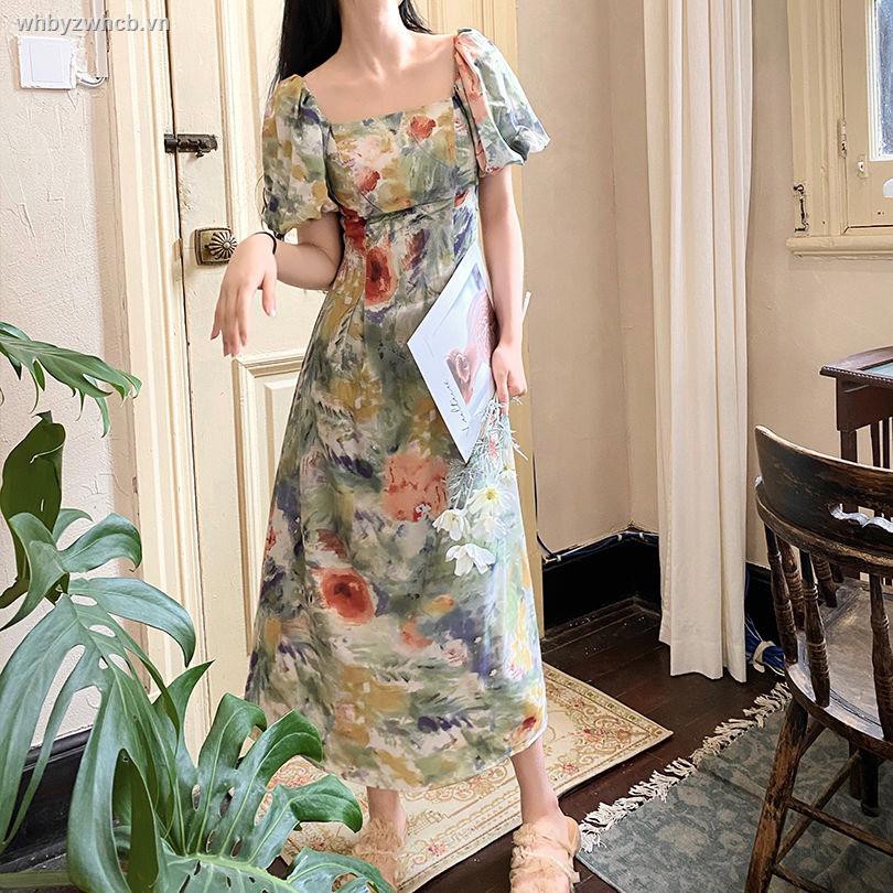 Đầm Dài Tay In Họa Tiết Tranh Sơn Dầu Cổ Điển Cho Nữ 2021 (9 Ngày) | BigBuy360 - bigbuy360.vn