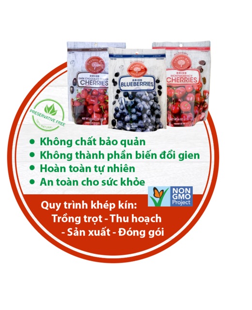 Combo 3 gói: cherry, việt quất, socola bọc cherry