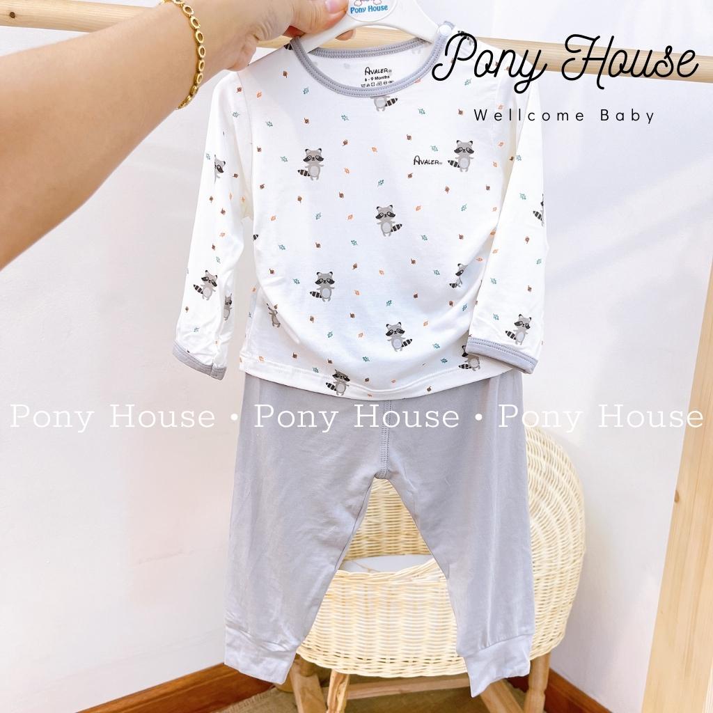 Bộ Quần Áo Dài Tay Avaler Cài Vai Chất Sợi Tre Siêu Mềm Mịn Cho Bé Trai, Bé Gái Size 6-9M Đến 2-3Y