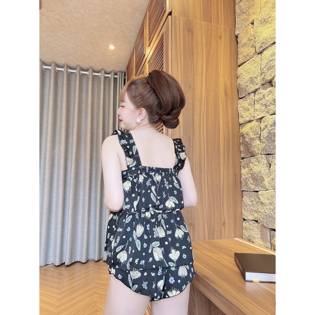 Bộ Đồ Ngủ SOJUN vải Latin 2 tầng đính nút dưới 70Kg