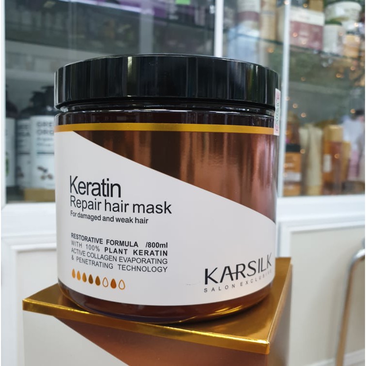 [Chính hãng] [Siêu rẻ] Kem hấp ủ Karsilk Keratin Repair hair mask phục hồi tóc hư tổn (Keratin tươi) 800ml