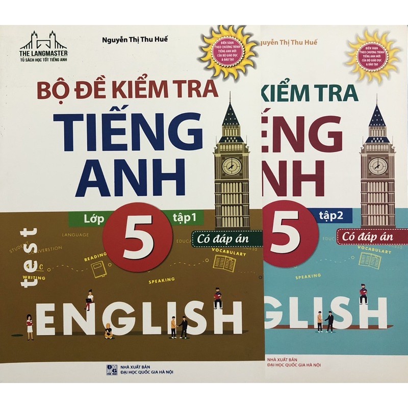 Sách - Bộ đề kiểm tra tiếng anh lớp 5 (Combo 2 tập)