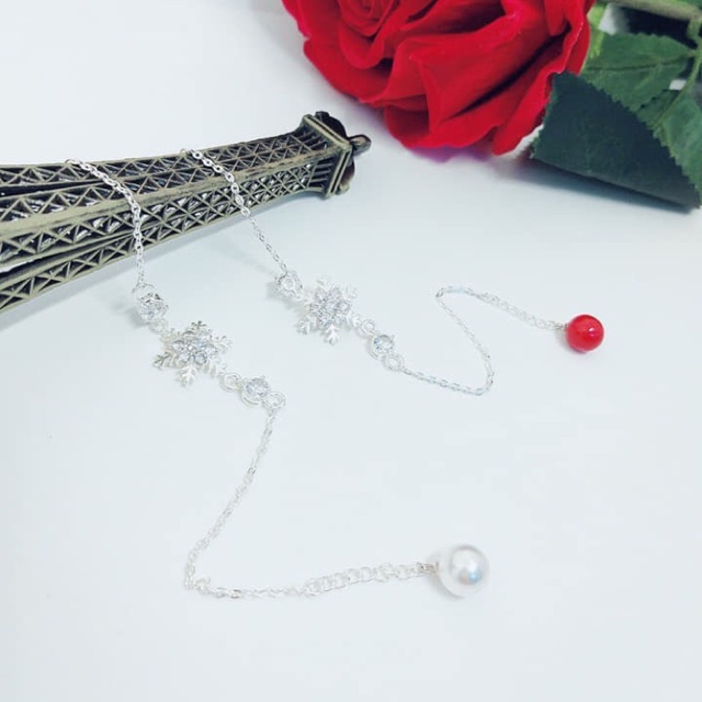 Lắc tay hình bông tuyết bạc 925