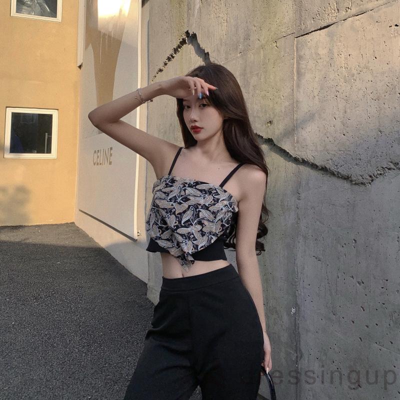 Áo Hai Dây Hở Lưng In Hình Bướm Gợi Cảm Cho Nữ