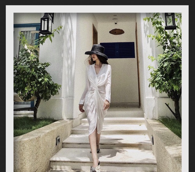 Váy maxi xoắn eo secy