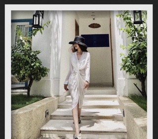 Váy maxi xoắn eo secy