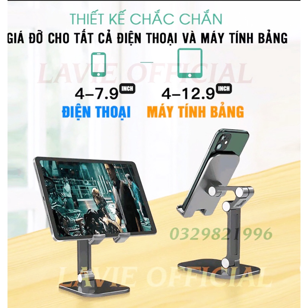 Giá đỡ điện thoại giá đỡ ipad máy tính bảng cao cấp để bàn gấp gọn 3 màu đen trắng xanh Hayaku