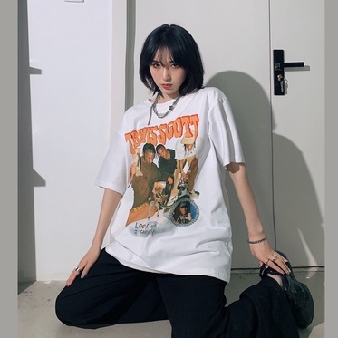 Áo Thun Nữ Tay Ngắn Phong Cách Hip Hop Hàn Quốc 2 Màu Tùy Chọn