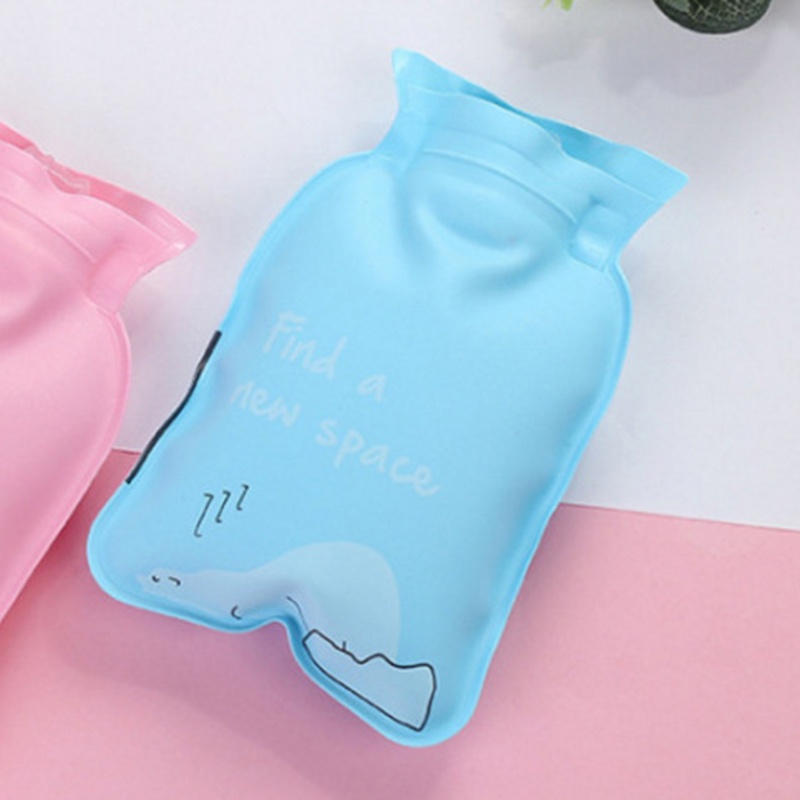 Túi Chườm Nước Nóng Mini Một Lớp Họa Tiết Hoạt Hình Dễ Thương Dùng Khi Đi Bộ / Cắm Trại