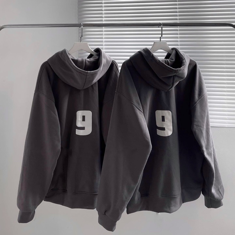 Áo Hoodie Unisex Form Rộng Xám WISH 9 PQK