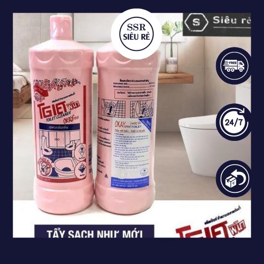 Chai tẩy toilet bồn cầu Okay Thái Lan 960ml đánh bay mọi vết bẩn cứng đầu (LA2330)