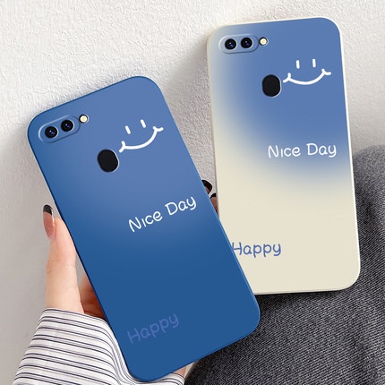 Ốp Điện Thoại Silicon Mềm Chống Sốc Màu Tương Phản In Hình Mặt Cười Cho OPPO a5s a12 a7 A3S A12e F5 F7 F9