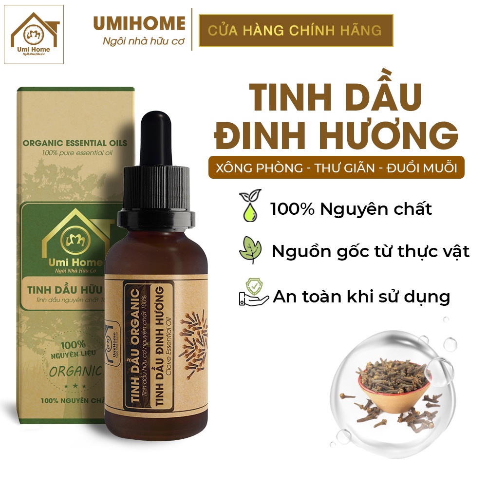 Tinh dầu Đinh Hương hữu cơ UMIHOME 10ml nguyên chất
