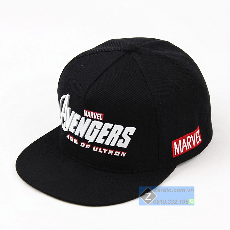 Nón hiphop snapback Marvel 2 màu đen, đỏ cho cả nam và nữ