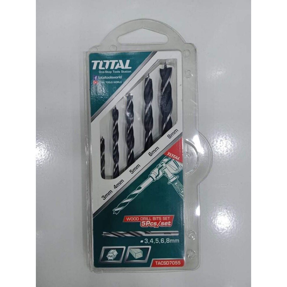 Bộ mũi khoan gỗ 5 chi tiết Total TACSD7055