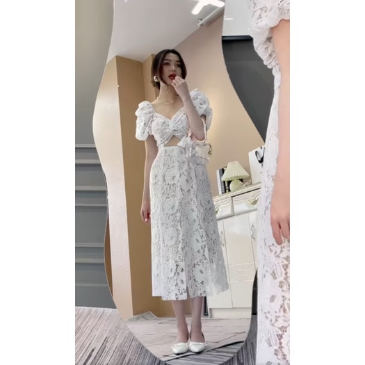 Đầm dài TB xòe 8 mảnh 2948 - đầm thời trang nữ