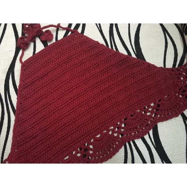 bikini áo Tắm Yếm len ( hình thật)