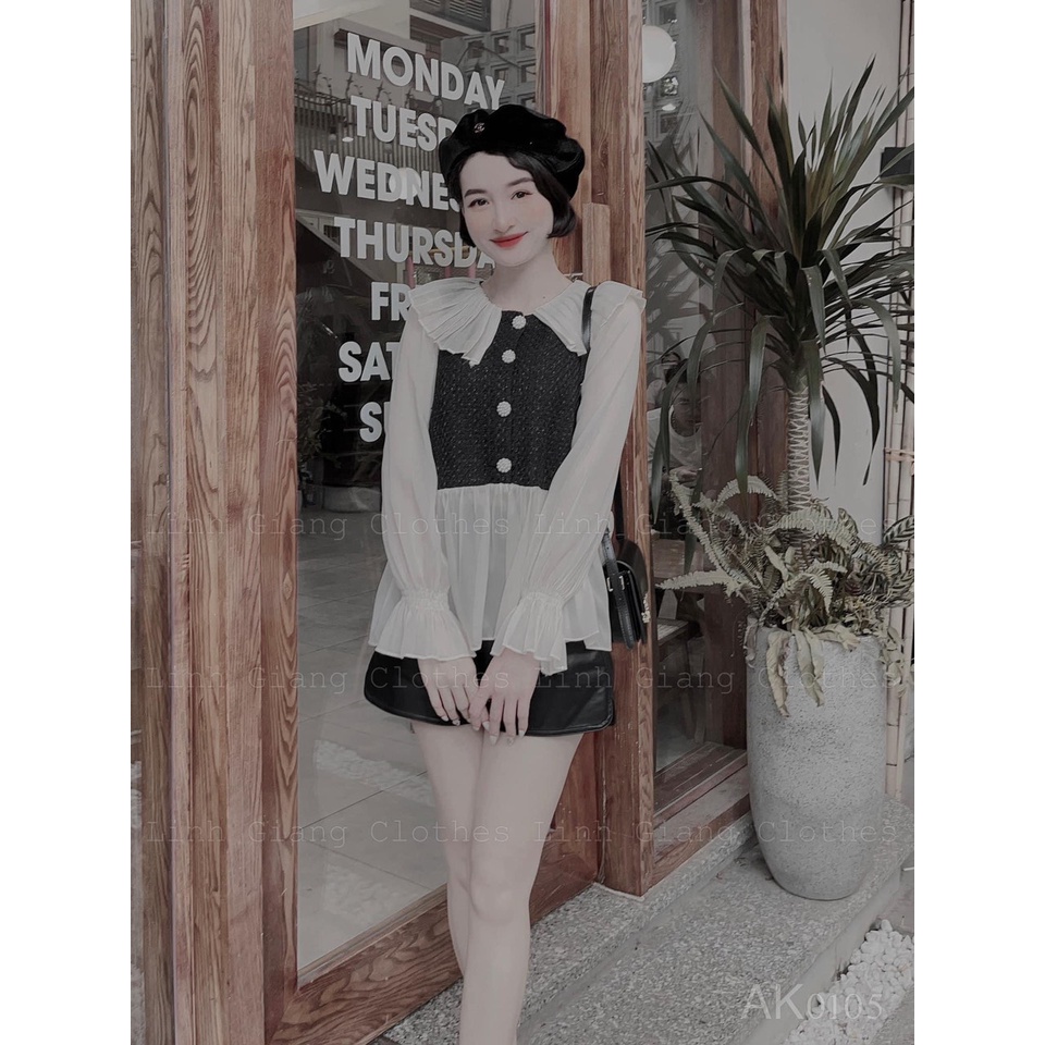 [ 𝐅𝐑𝐄𝐄 𝐒𝐇𝐈𝐏 ] ÁO DẠ SƠ MI  PHỐI BÈO TƠ SIÊU XINH