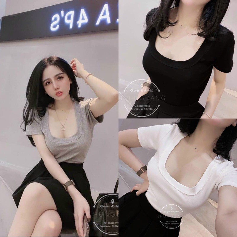 BÁN SỈ ÁO BOZIP CỔ U CỘC TAY VNXK